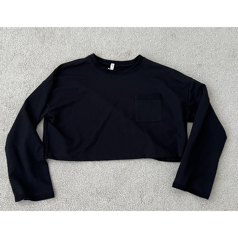NEW Free People Movement Sunny Crop Sweatshirt Black Size S - Picture 5 of 8